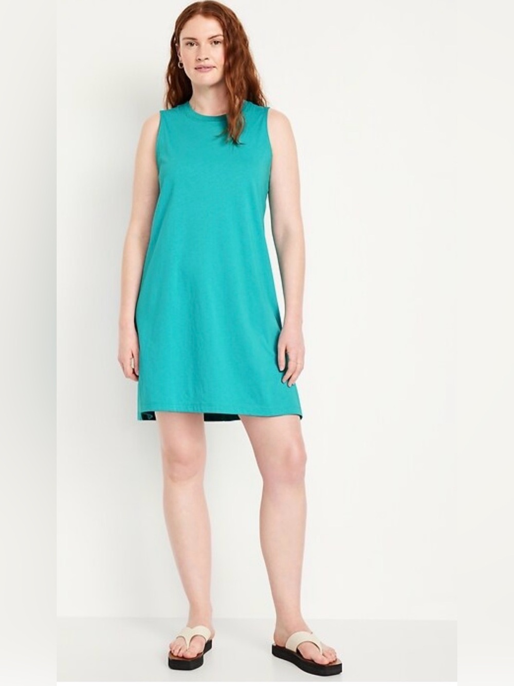 Sleeveless Aqua Summer Dress